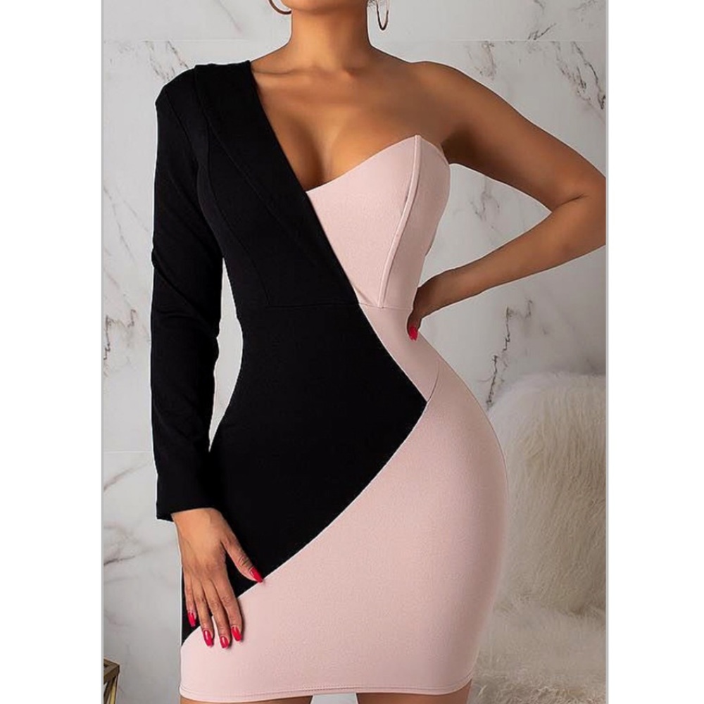 Gorgeous black and pink mini dress, cocktail etc.